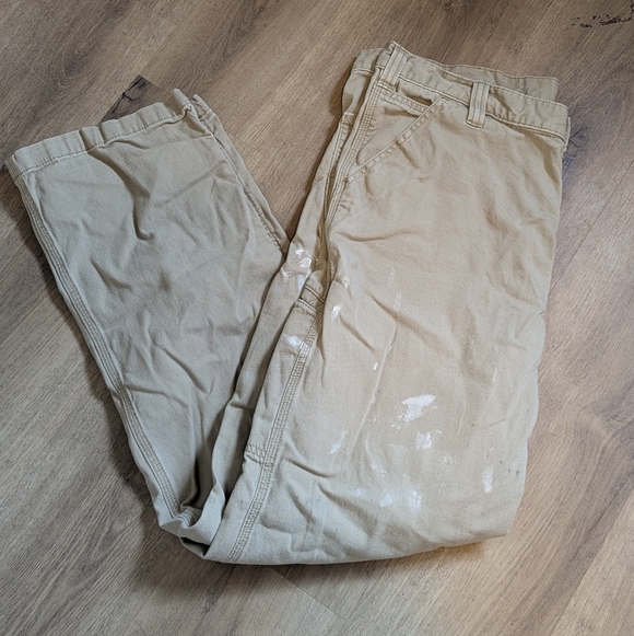 Carhartt Other - Men's Carhartt Work Pants 38 x 34 Paint Tan, Semi Distressed